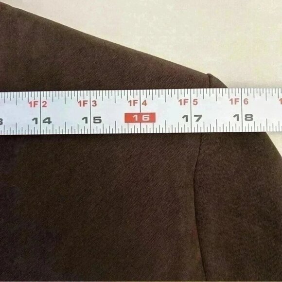 Vintage Shirt Dress Long Sleeves Dark Chocolate Brown  Micro Suede Size 16 - Picture 11 of 16